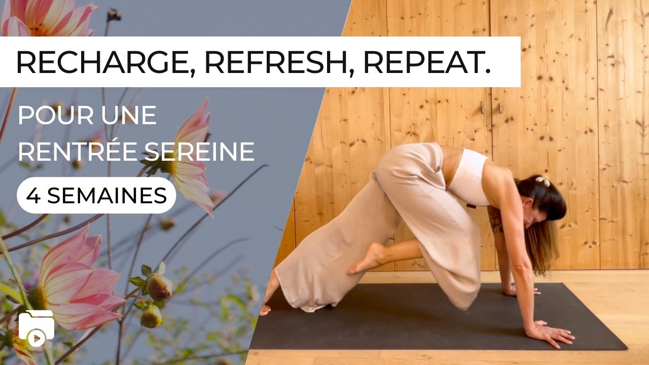 Illustration du programme de rentrée de septembre sur ATHOME intitulé "Recharge, Refresh, Repeat".